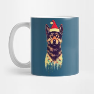 Christmas german shepherd portrait Mug